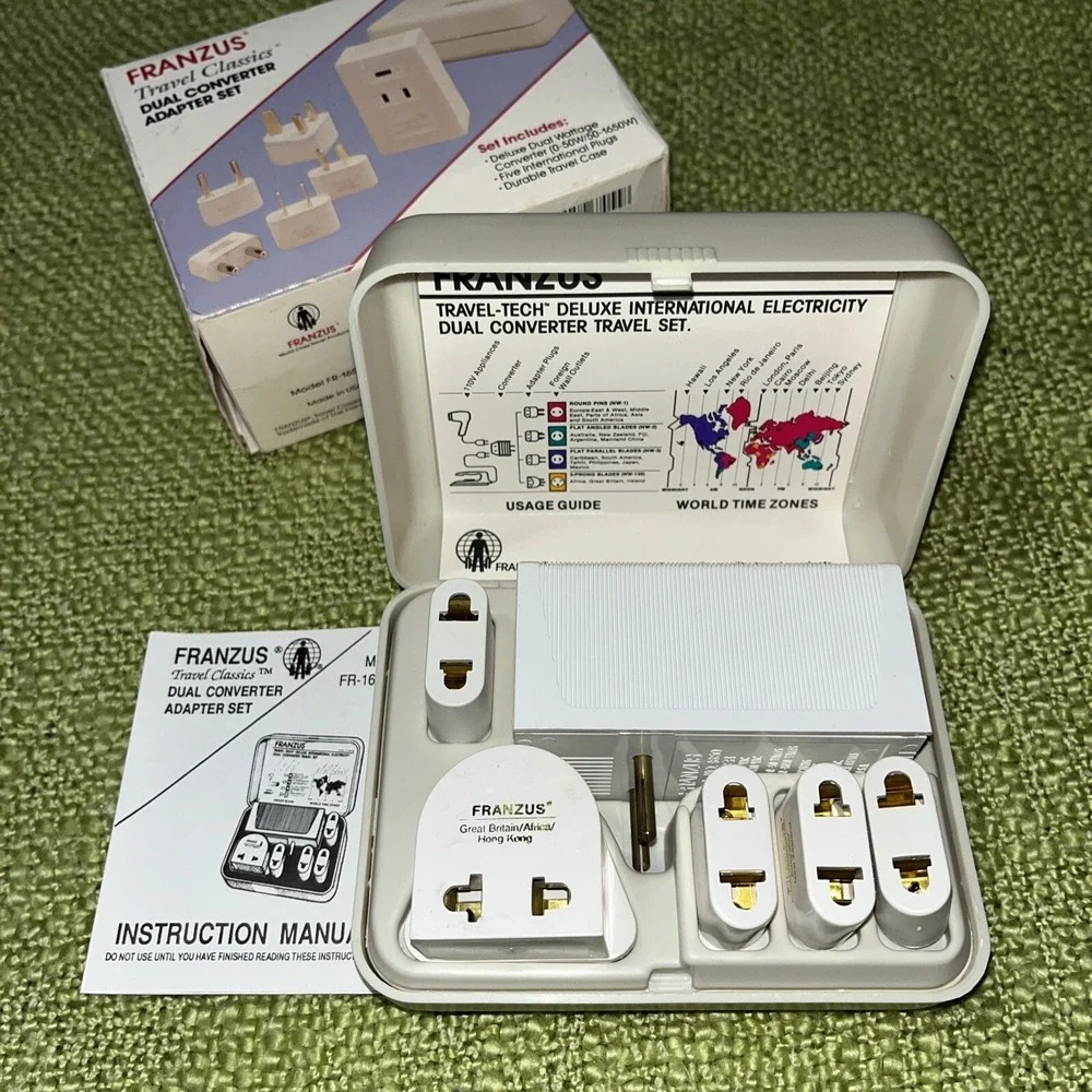 Franzus Travel Classics Dual Adapter Converter Set 220/240V FR-1650 AC C22